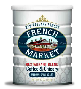 French Market Coffee-Restaurant Blend-Medium-Dark Roast with Chicory-Can