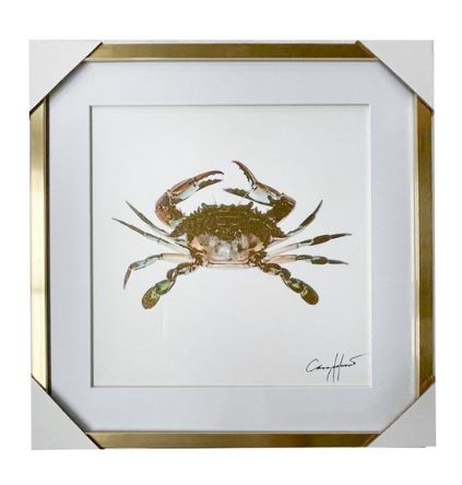 Framed Gold Foil Crab
