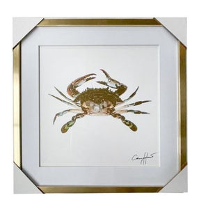 Framed Gold Foil Crab
