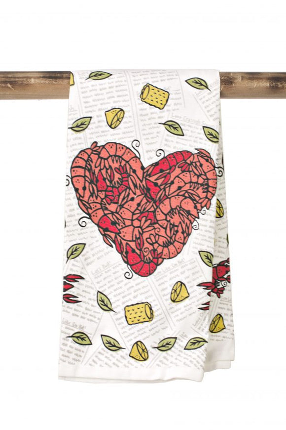 Kitchen Towel- Heart Crawfish