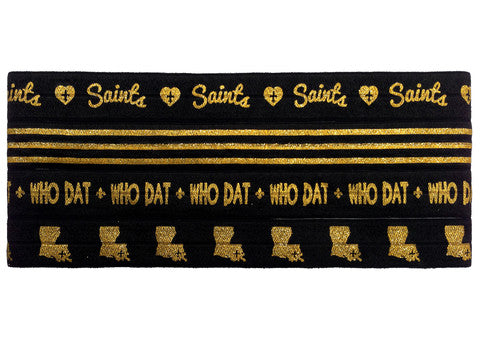 Black and Gold Louisiana Football Headbands Hair Accessories