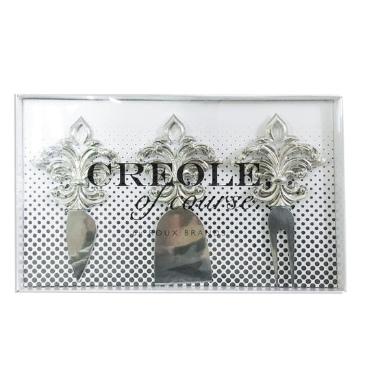 Bright Silver Creole Cheese Knives Set