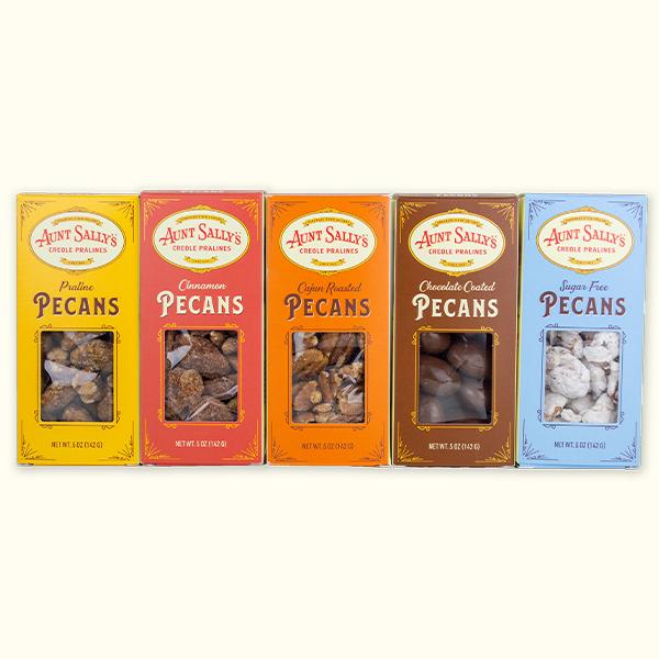 Aunt Sally's Coated Pecans -4 Flavors