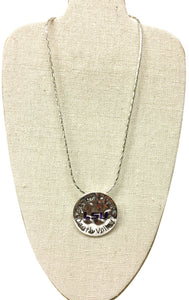 LSU Geaux Tigers Silver Necklace 
