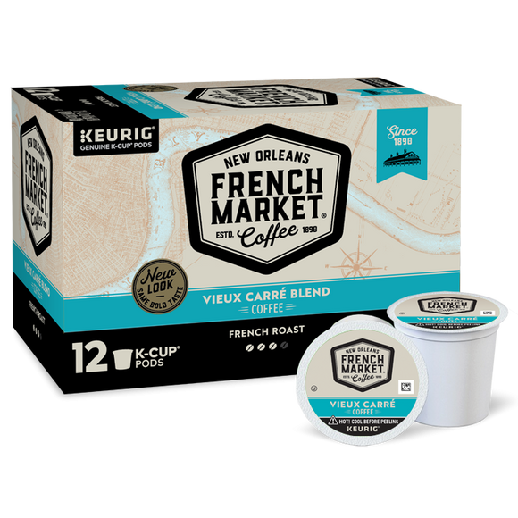 French Market Coffee Vieux Carrea Blend French Roast Single Serve Cups - 12 Ct