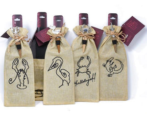 Burlap Wine Bag with Matching Stopper