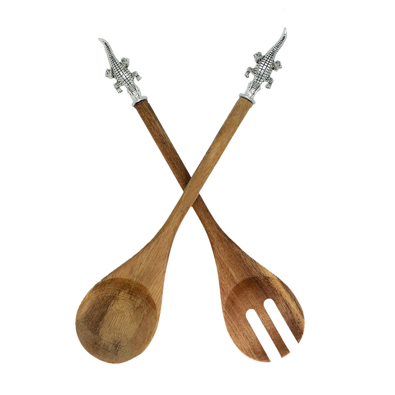 Wooden Alligator Salad Servers